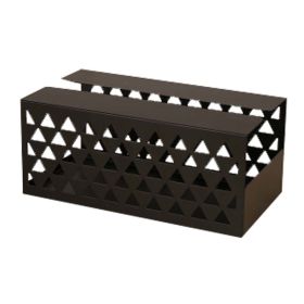 Tinplate Tissue Holder Box Geometric Hollow Facial Napkin Tissue Box Cover - Black