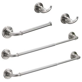 5 Pieces Bathroom Hardware Accessories Set Towel Bar Towel Holder Robe Hook Toilet Paper Holder Stainless Steel