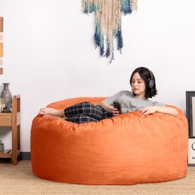 Jaxx Saxx 5 Foot Large Bean Bag w/ Removable Cover, Mandarin