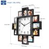 Photo Frame Clock Picture Collage 12-Picture Display Wall Clock Photowall Wall Hanging Home Decor