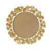 Gold Gingko Leaf Round Wall Mirror 30.5"