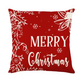 Christmas Elk Santa Claus Linen Cushion Cover (Option: JYM383 1-45x45cm)