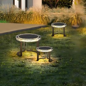 Outdoor Solar powered Garden Table, LED side table, Outdoor garden decorations, Waterproof Outdoor Lightings (size: large)